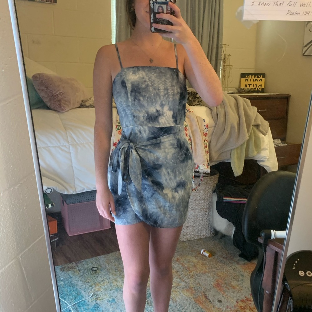 Super down tie dye mini dress